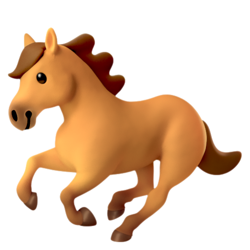 Emoji Ngựa 🐎 dạng 3D