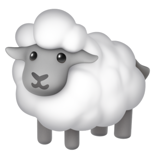 Emoji Cừu cái 🐑 dạng 3D
