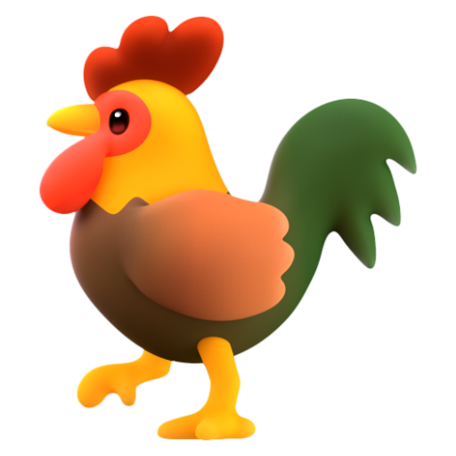 Emoji Gà trống 🐓 dạng 3D