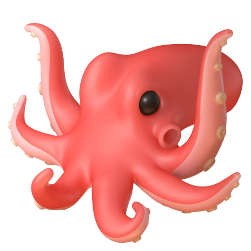 Emoji Bạch tuộc 🐙 dạng 3D