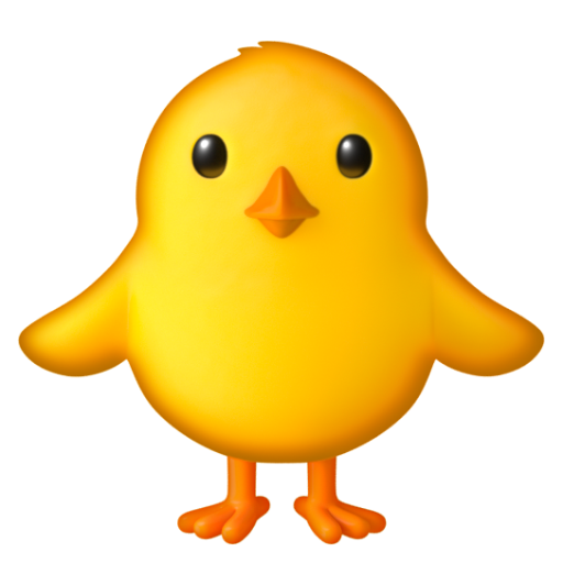 Emoji Mặt trước gà con 🐥 dạng 3D