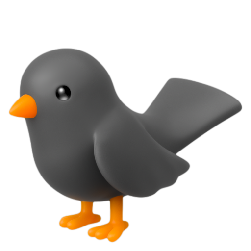 Emoji Chim hoét đen 🐦‍⬛ dạng 3D