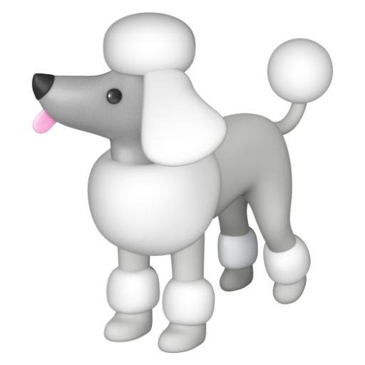 Emoji Chó xù 🐩 dạng 3D