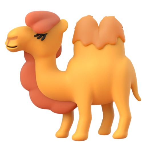Emoji Lạc đà hai bướu 🐫 dạng 3D