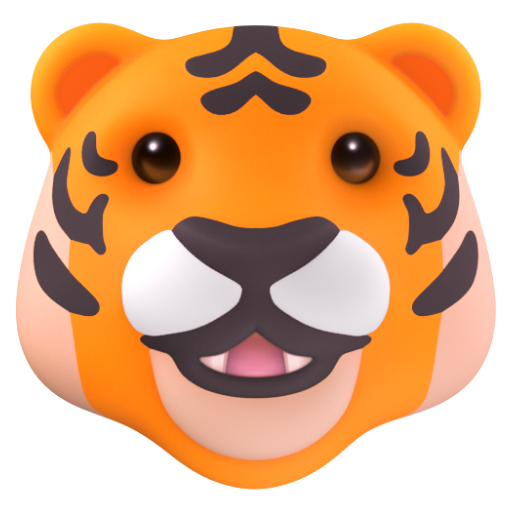 Emoji Mặt hổ 🐯 dạng 3D