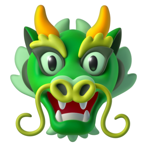 Emoji Mặt rồng 🐲 dạng 3D