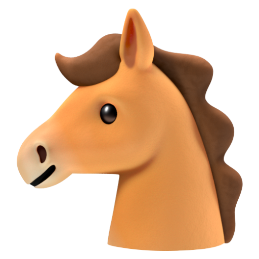 Emoji Mặt ngựa 🐴 dạng 3D