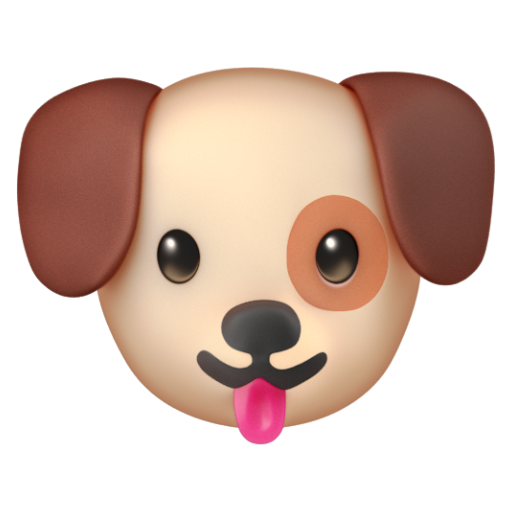 Emoji Mặt cún 🐶 dạng 3D