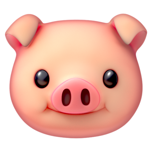 Emoji Mặt lợn 🐷 dạng 3D