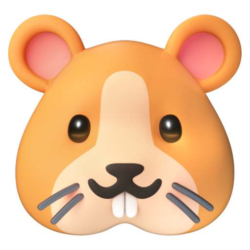 Emoji Mặt hamster 🐹 dạng 3D