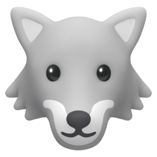 Emoji Chó sói 🐺 dạng 3D