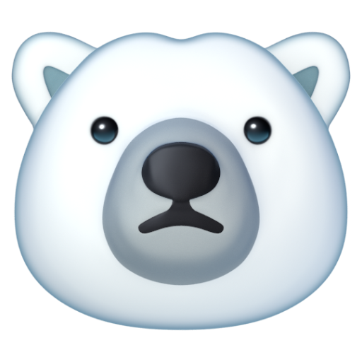 Emoji Gấu trắng Bắc Cực 🐻‍❄ dạng 3D