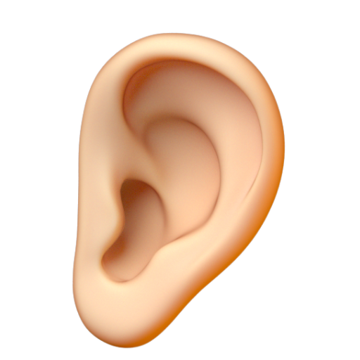 Emoji Tai: màu da sáng 👂🏻 dạng 3D