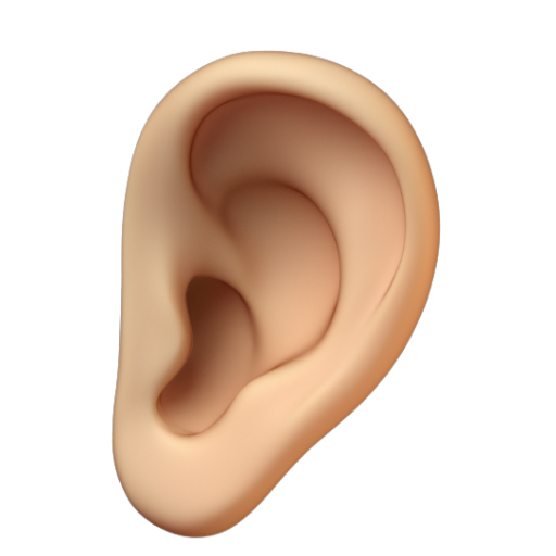 Emoji Tai: màu da sáng trung bình 👂🏼 dạng 3D