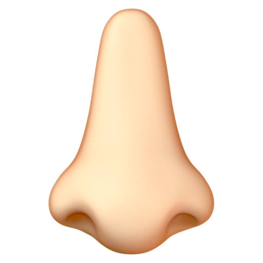 Emoji Mũi: màu da sáng 👃🏻 dạng 3D