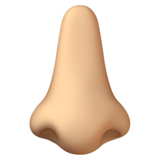 Emoji Mũi: màu da sáng trung bình 👃🏼 dạng 3D