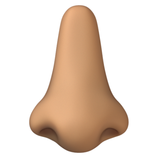 Emoji Mũi: màu da trung bình 👃🏽 dạng 3D