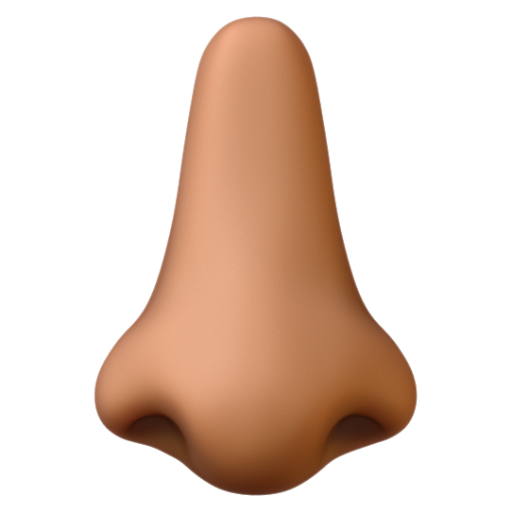 Emoji Mũi: màu da tối trung bình 👃🏾 dạng 3D