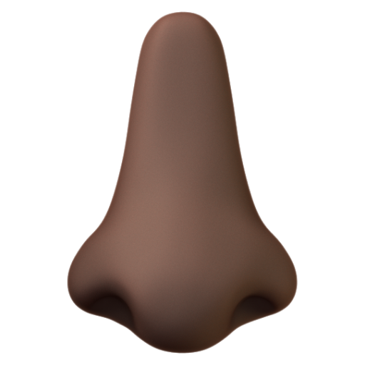Emoji Mũi: màu da tối 👃🏿 dạng 3D