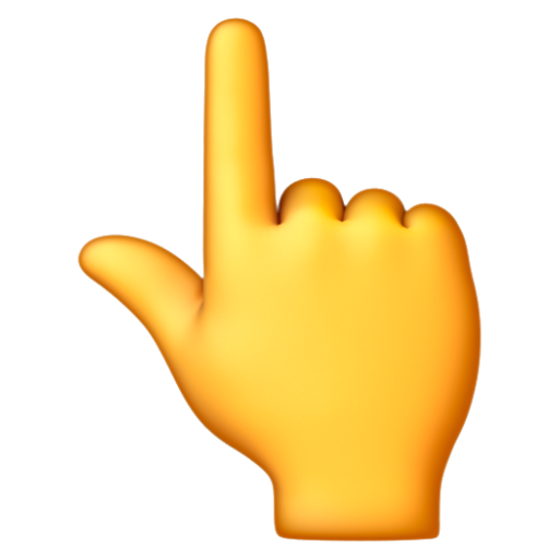 Emoji Ngón trỏ trái chỉ lên 👆 dạng 3D
