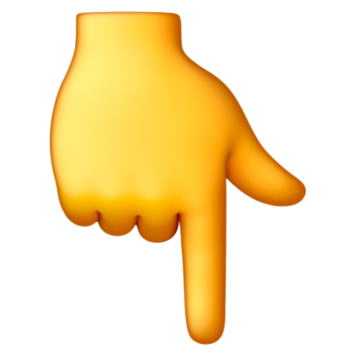 Emoji Ngón trỏ trái chỉ xuống 👇 dạng 3D