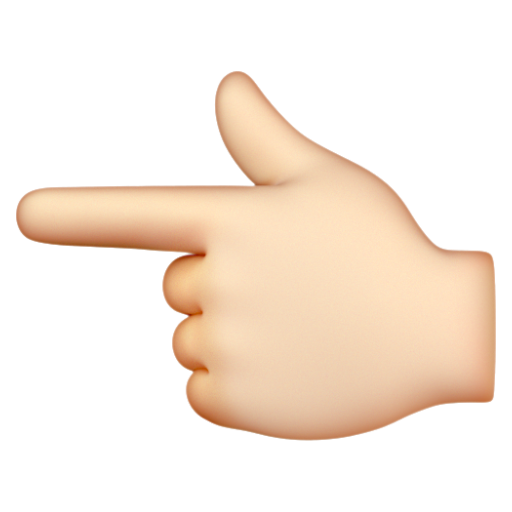 Emoji Ngón trỏ trái chỉ sang trái: màu da sáng 👈🏻 dạng 3D