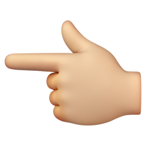 Emoji Ngón trỏ trái chỉ sang trái: màu da sáng trung bình 👈🏼 dạng 3D