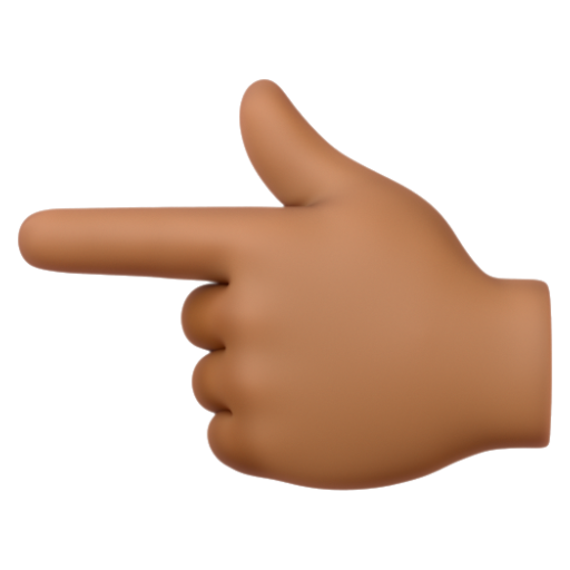 Emoji Ngón trỏ trái chỉ sang trái: màu da tối trung bình 👈🏾 dạng 3D