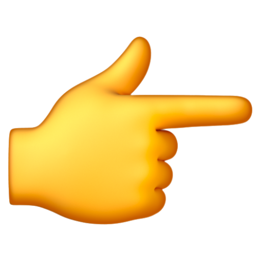 Emoji Ngón trỏ trái chỉ sang phải 👉 dạng 3D