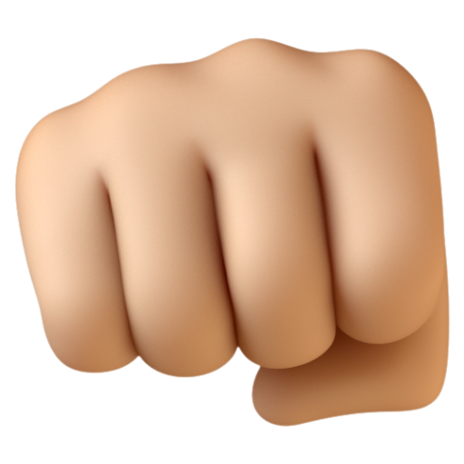 Emoji Nắm đấm: màu da sáng trung bình 👊🏼 dạng 3D