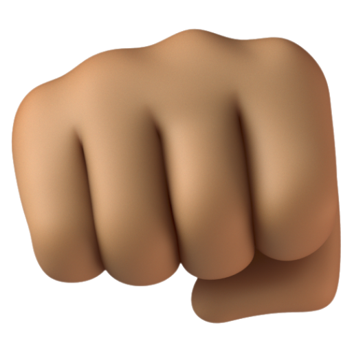 Emoji Nắm đấm: màu da trung bình 👊🏽 dạng 3D