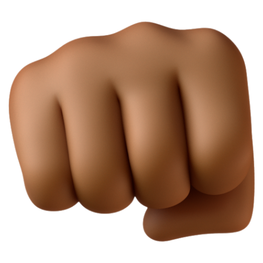Emoji Nắm đấm: màu da tối trung bình 👊🏾 dạng 3D