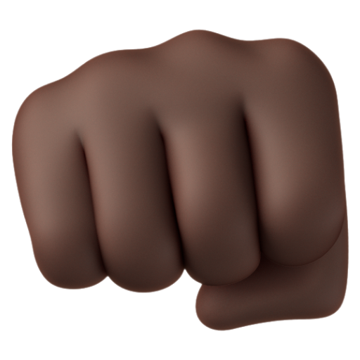 Emoji Nắm đấm: màu da tối 👊🏿 dạng 3D