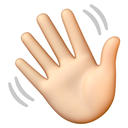 Emoji Vẫy tay: màu da sáng 👋🏻 dạng 3D