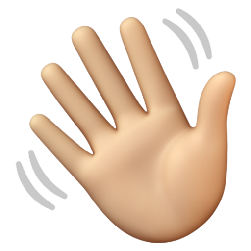 Emoji Vẫy tay: màu da sáng trung bình 👋🏼 dạng 3D