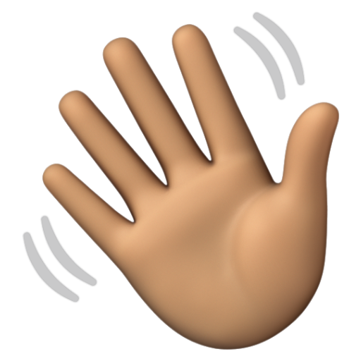 Emoji Vẫy tay: màu da trung bình 👋🏽 dạng 3D