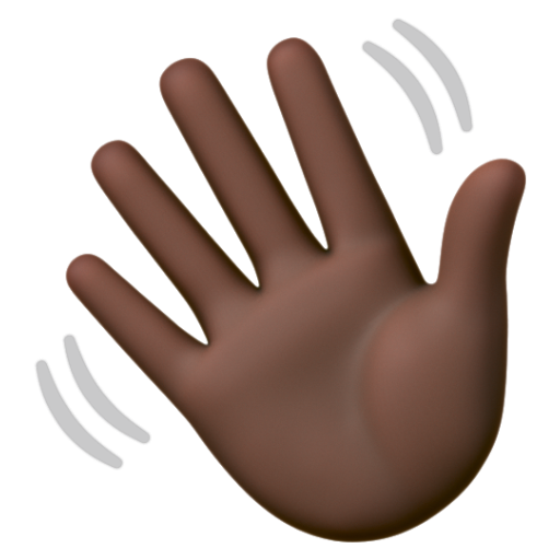 Emoji Vẫy tay: màu da tối 👋🏿 dạng 3D