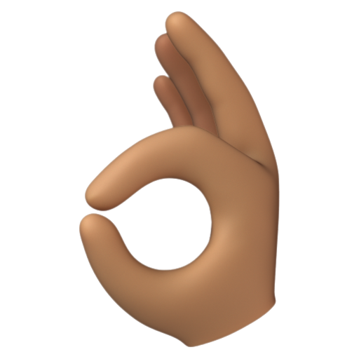 Emoji Bàn tay làm dấu OK: màu da trung bình 👌🏽 dạng 3D