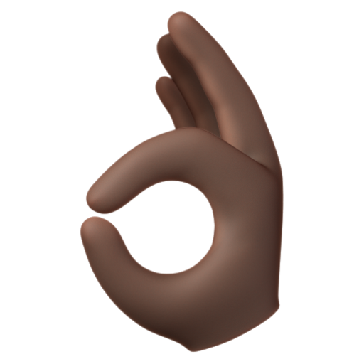 Emoji Bàn tay làm dấu OK: màu da tối 👌🏿 dạng 3D