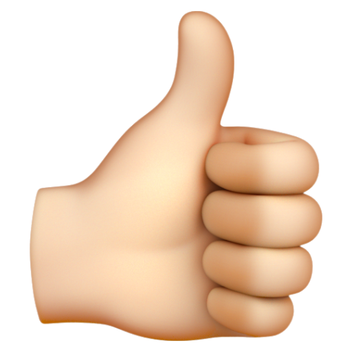 Emoji Dấu ra hiệu đồng ý: màu da sáng 👍🏻 dạng 3D