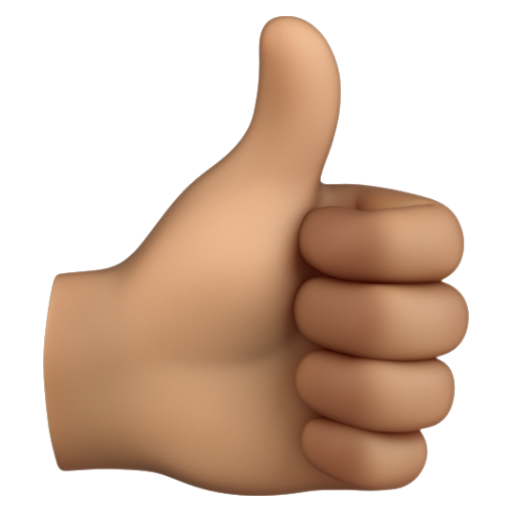 Emoji Dấu ra hiệu đồng ý: màu da trung bình 👍🏽 dạng 3D
