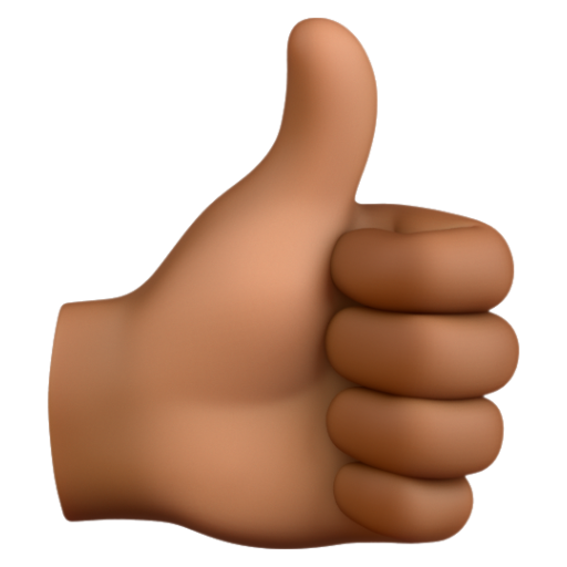 Emoji Dấu ra hiệu đồng ý: màu da tối trung bình 👍🏾 dạng 3D