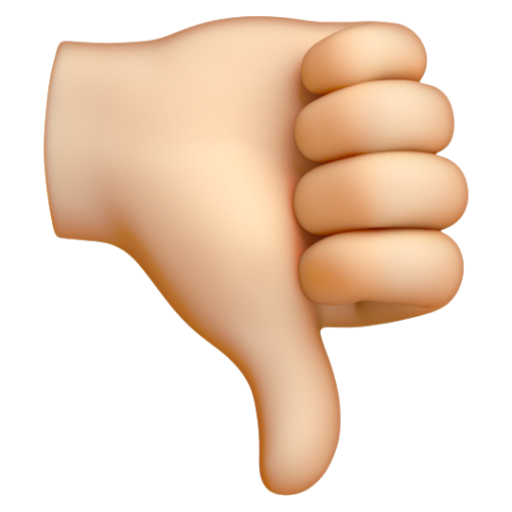 Emoji Dấu ra hiệu từ chối: màu da sáng 👎🏻 dạng 3D