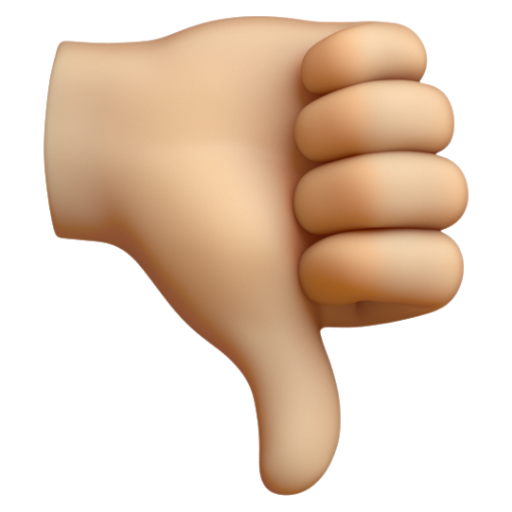 Emoji Dấu ra hiệu từ chối: màu da sáng trung bình 👎🏼 dạng 3D