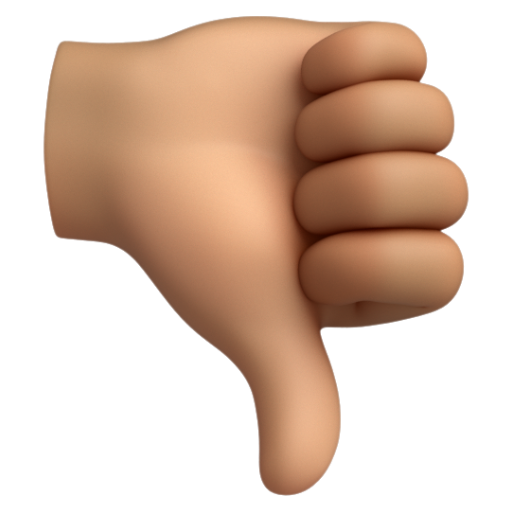 Emoji Dấu ra hiệu từ chối: màu da trung bình 👎🏽 dạng 3D