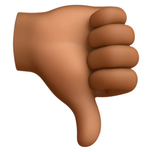 Emoji Dấu ra hiệu từ chối: màu da tối trung bình 👎🏾 dạng 3D