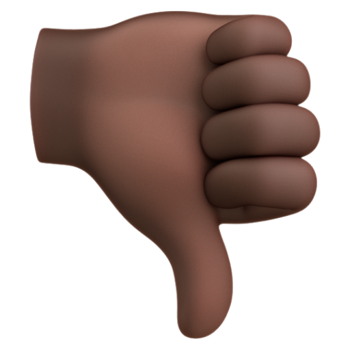 Emoji Dấu ra hiệu từ chối: màu da tối 👎🏿 dạng 3D