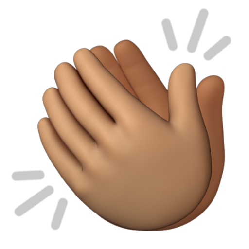 Emoji Vỗ tay: màu da trung bình 👏🏽 dạng 3D