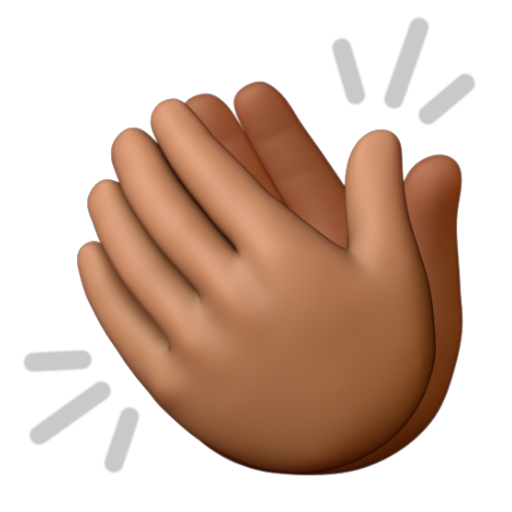 Emoji Vỗ tay: màu da tối trung bình 👏🏾 dạng 3D