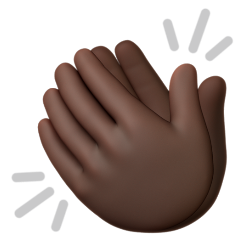 Emoji Vỗ tay: màu da tối 👏🏿 dạng 3D